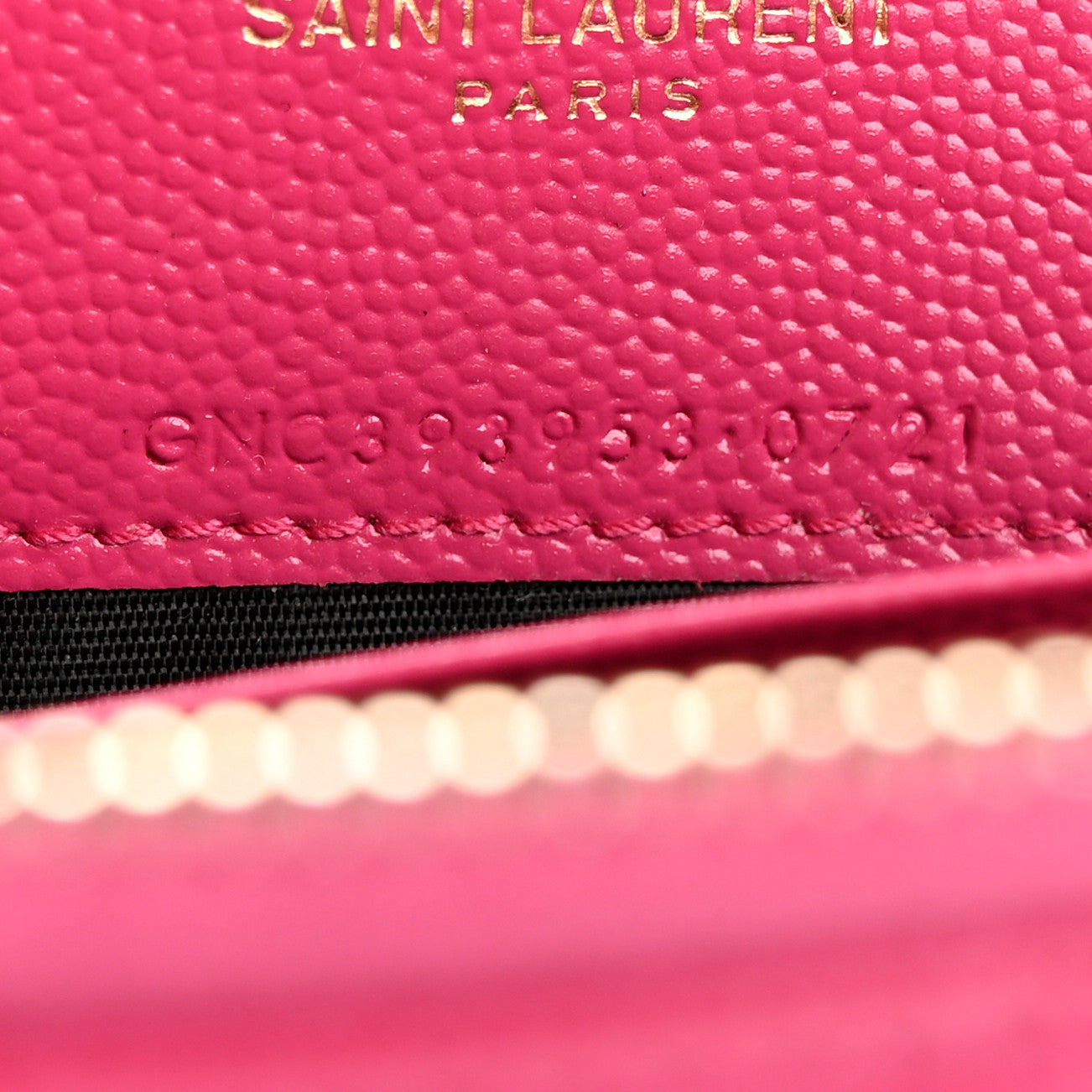 Grain De Poudre Matelasse Chevron Monogram Envelope Chain Wallet Fresh Fuchsia