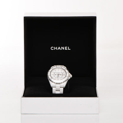 Chanel Stainless Steel Ceramic Diamond 38mm J12 Automatic Watch White 7 of 7