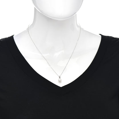 Mikimoto 18K White Gold Akoya Pearl 7.5mm Pendant Necklace 2 of 5