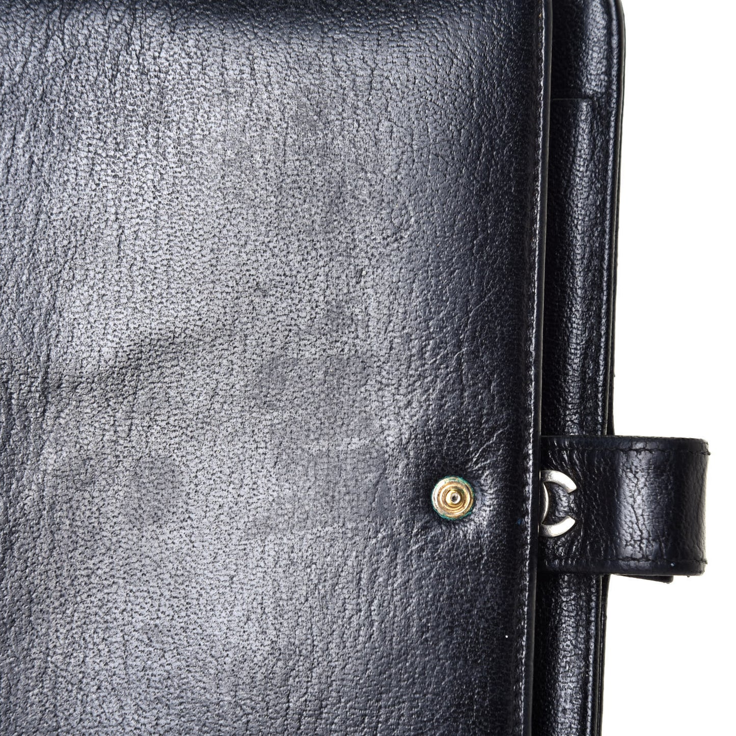 Goatskin Medium Ring Agenda Planner Black