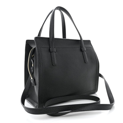 Salvatore Ferragamo Grained Calfskin Double Handle Small Amy Tote Black 3 of 11