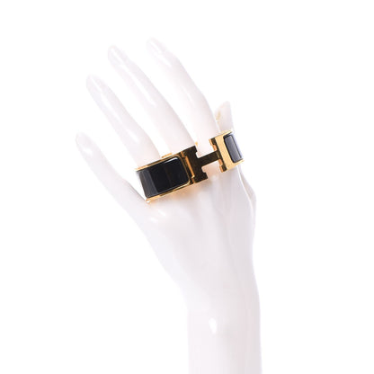 Hermes Enamel Wide Clic Clac H Bracelet PM Black 2 of 6