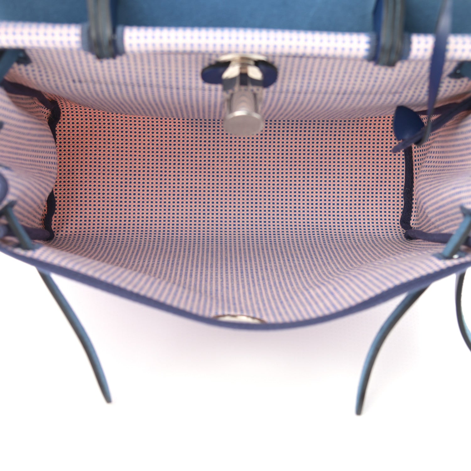 Hermes Criss Viking Vache Hunter Herbag Zip Retourne 31 PM Ecru Mauve Bleu 5 of 11