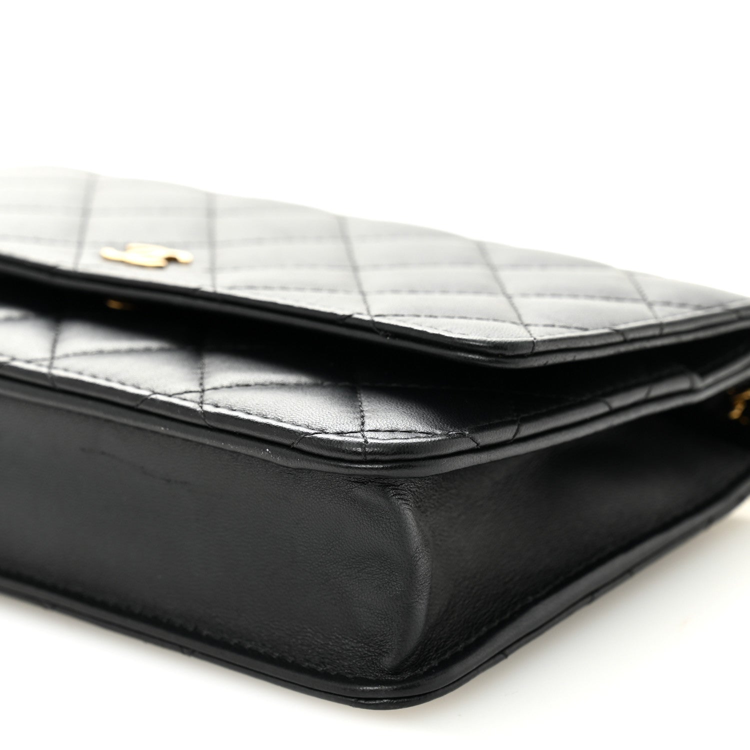 Chanel Lambskin Quilted Wallet On Chain WOC Black 11 of 11