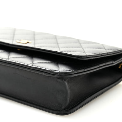 Chanel Lambskin Quilted Wallet On Chain WOC Black 11 of 11