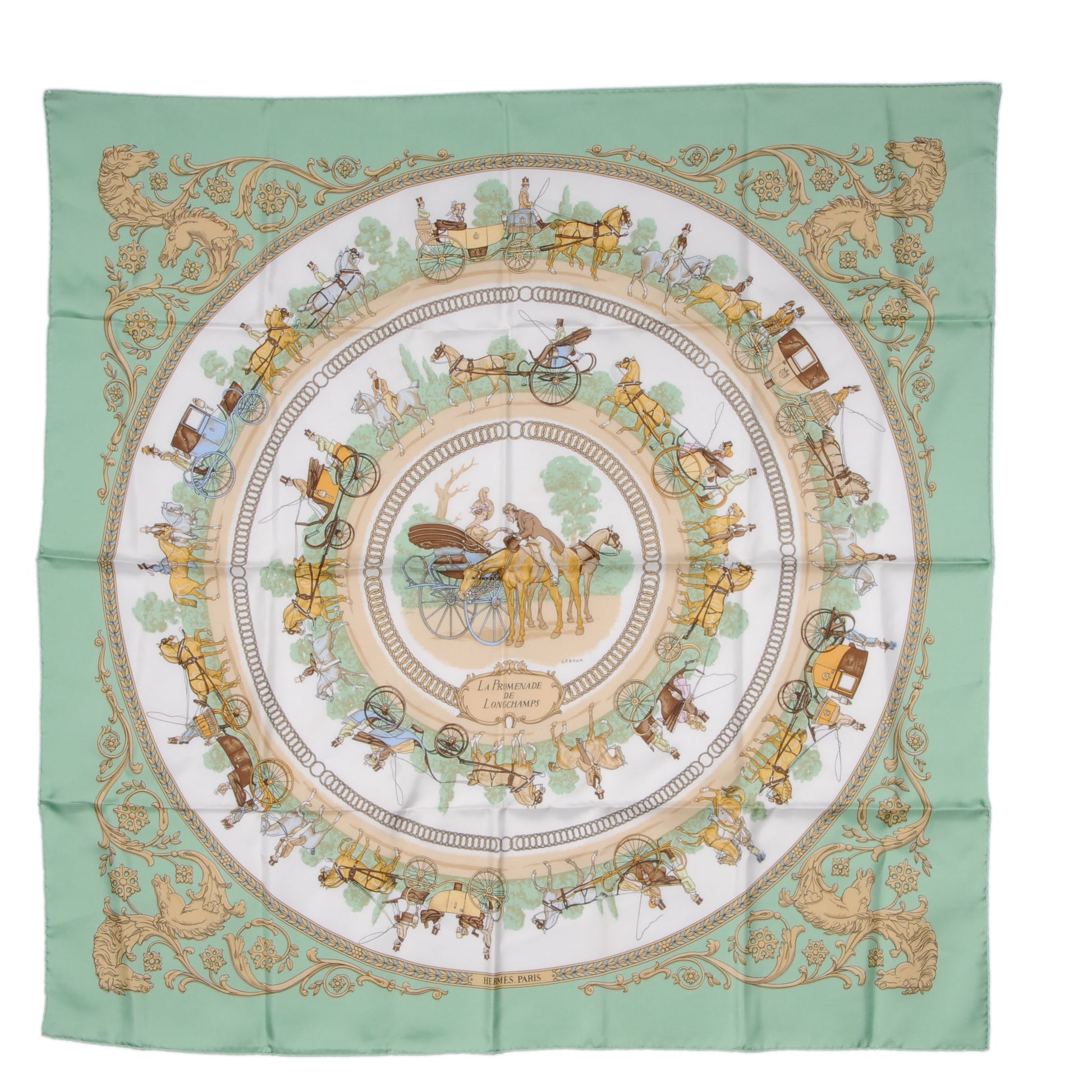 Hermes Silk La Promenade de Longchamps Scarf 90 2 of 5