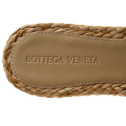 Bottega Veneta Raffia Twisted Intrecciato Stretch Flat Sandals 36 Macadamia 6 of 7