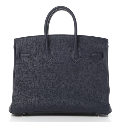 Hermes Togo Swift Officier Birkin 25 Bleu Nuit Vert Cypress 4 of 35