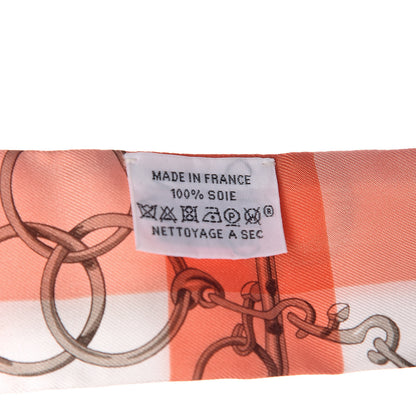 Hermes Silk Mors Et Gourmettes Vichy Twilly Saumon Citron Blanc 3 of 5