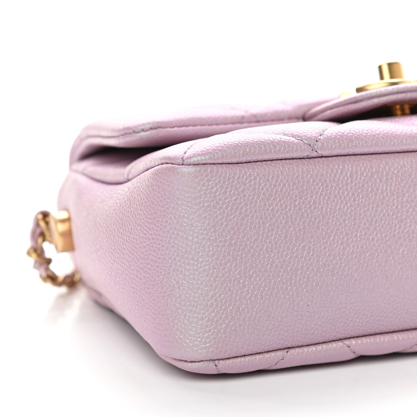 Iridescent Caviar Quilted Mini My Perfect Flap Pink