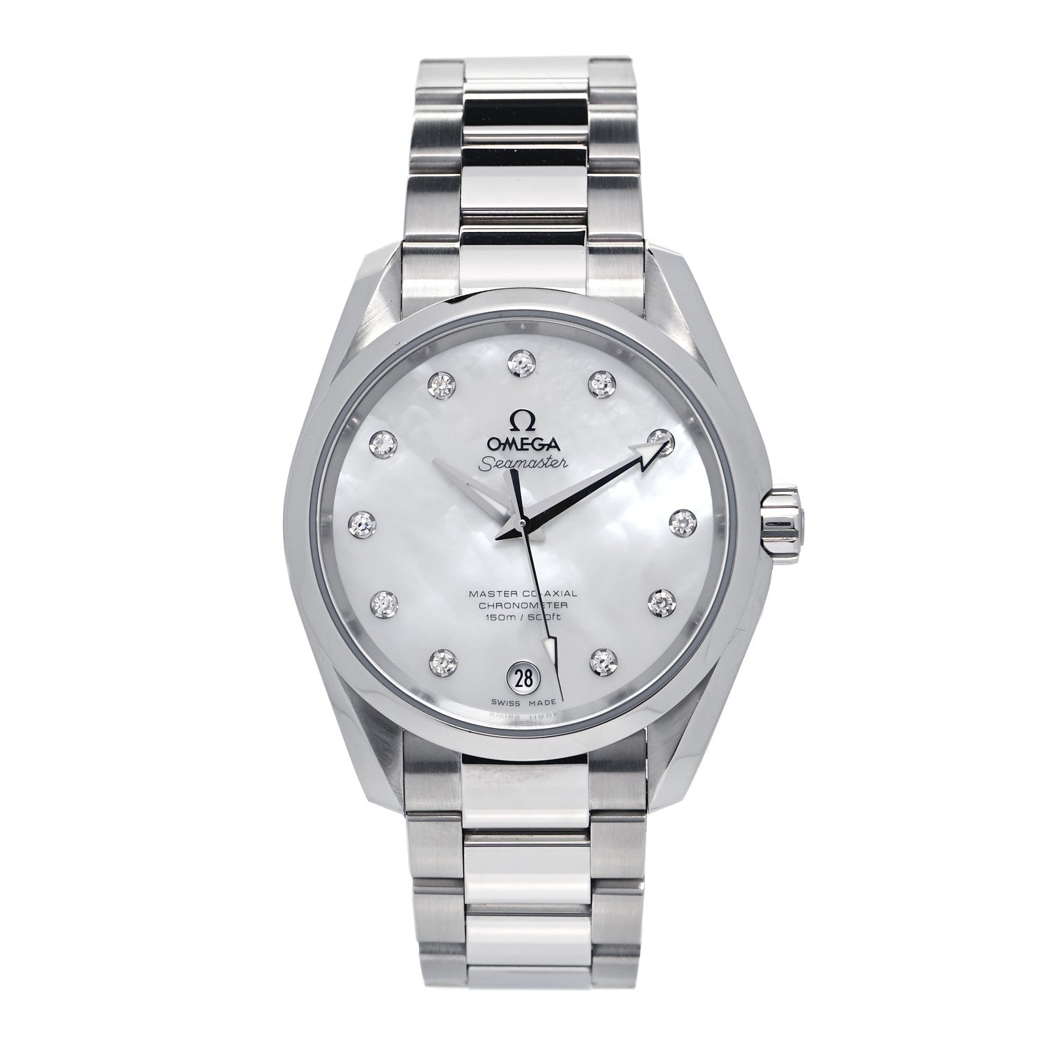 Omega Stainless Steel Diamond Mother of Pearl 39mm Seamaster Master Co-Axial Chronometer Aqua Terra Automatic Watch 231.10.39.21.55.002 1 of 5