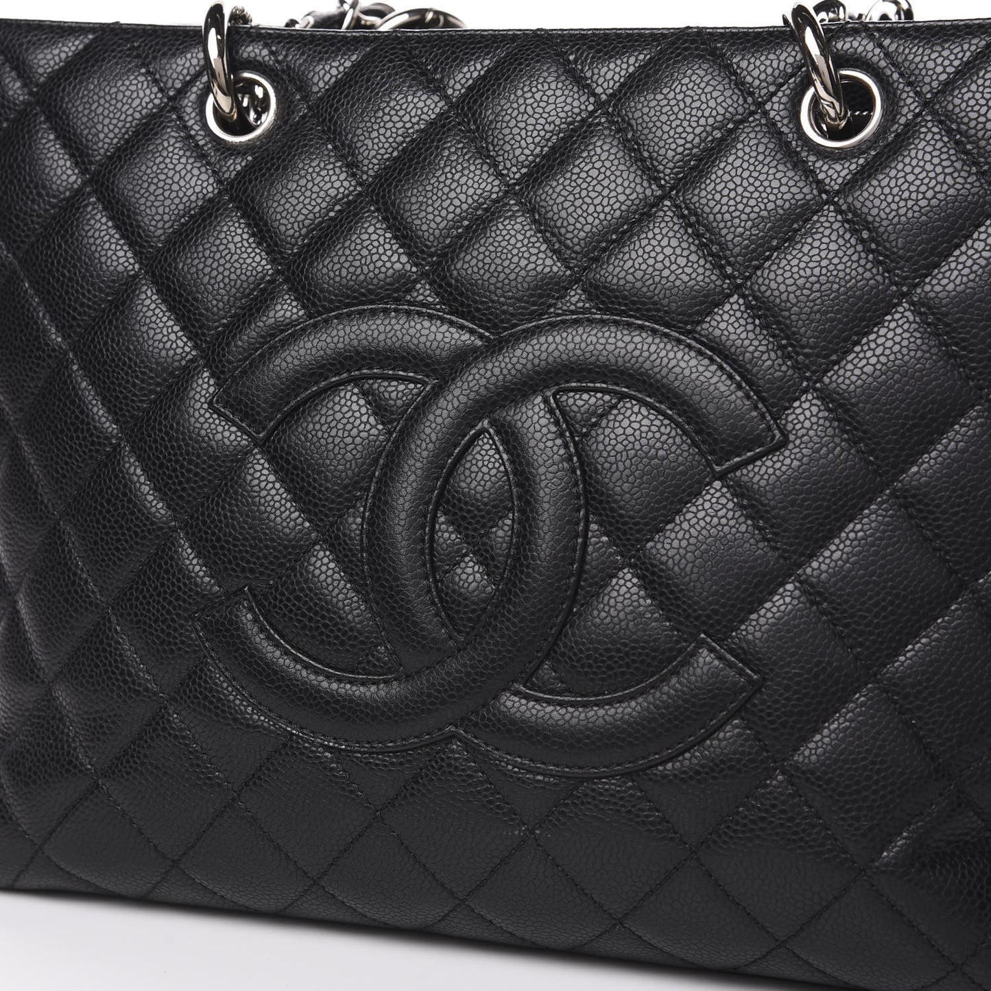 Caviar Quilted Grand Shopping Tote GST Black