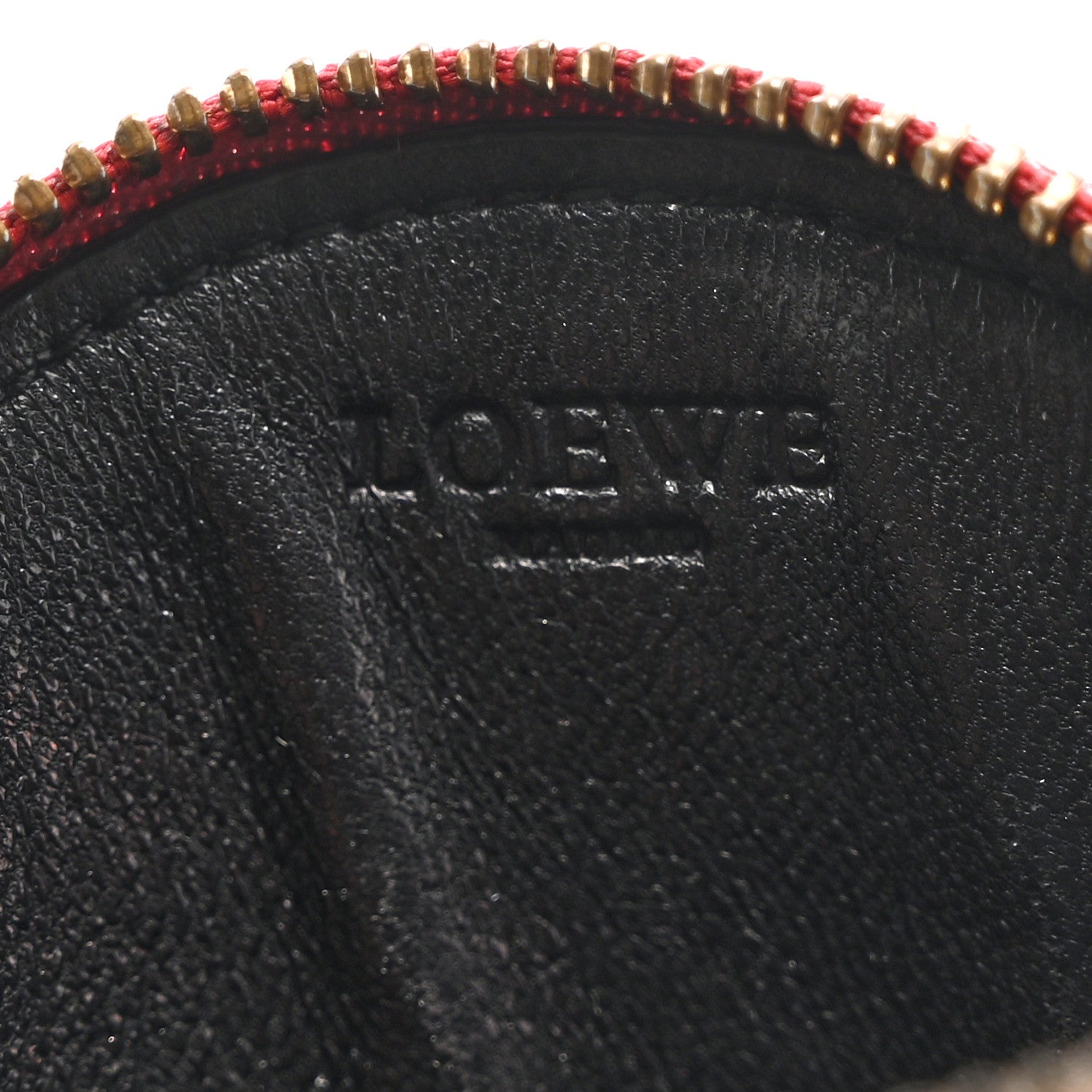 Loewe Calfskin Zip Coin Purse Red 6 of 9