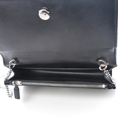 Saint Laurent Velvet Crystal Monogram Tassel Chain Wallet Black 5 of 6