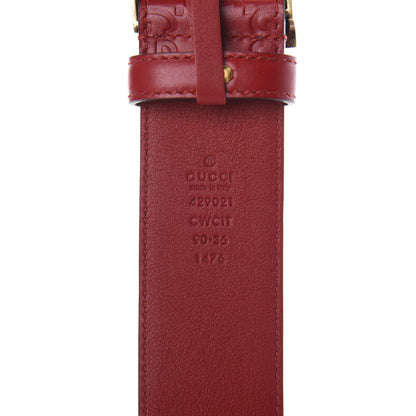 Gucci Guccissima Feline Plaque Belt 90 36 Hibiscus Red 5 of 5