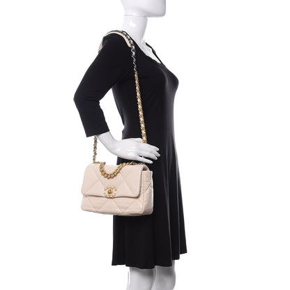 Chanel Goatskin Quilted Medium 19 Flap Light Beige 2 of 11