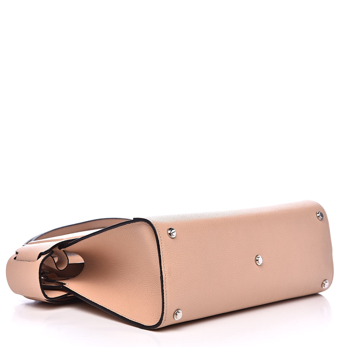 Grained Calfskin Small Horizon Satchel Beige