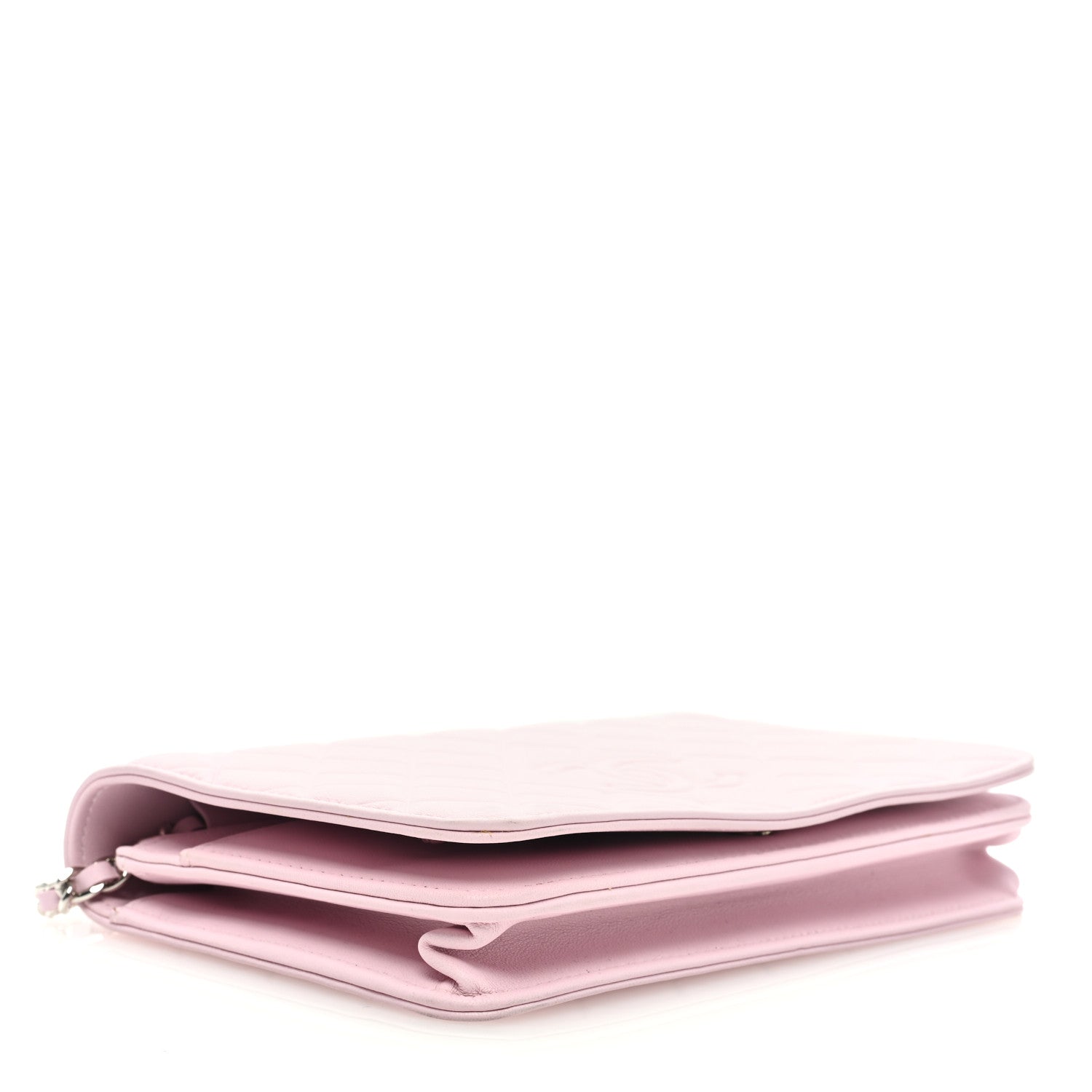 Chanel Lambskin Quilted Diamond CC Wallet On Chain WOC Pink 4 of 11