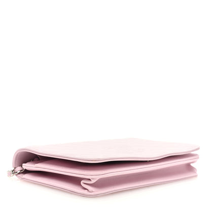 Chanel Lambskin Quilted Diamond CC Wallet On Chain WOC Pink 4 of 11