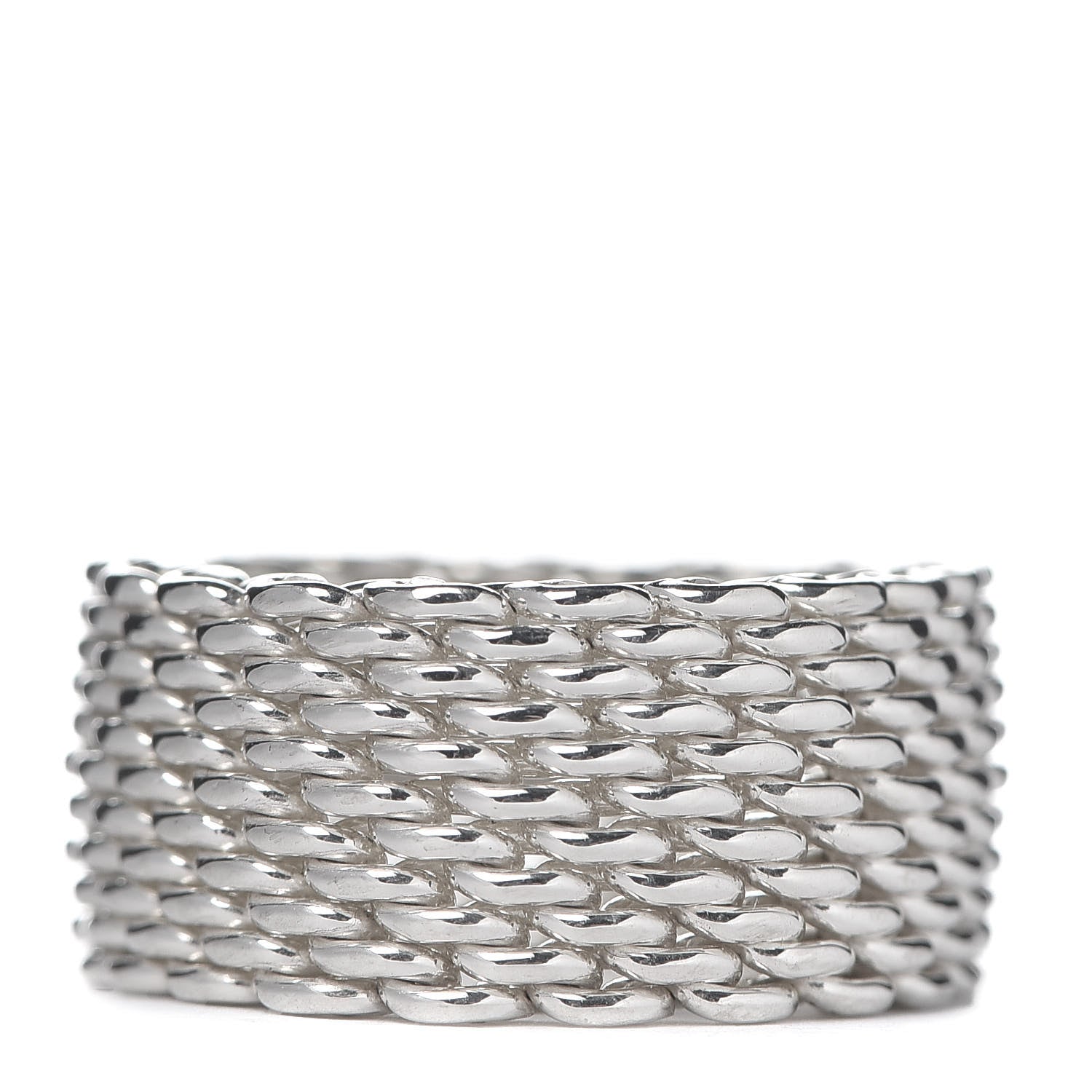 Tiffany Sterling Silver Somerset Mesh Ring 53 6.25 1 of 4