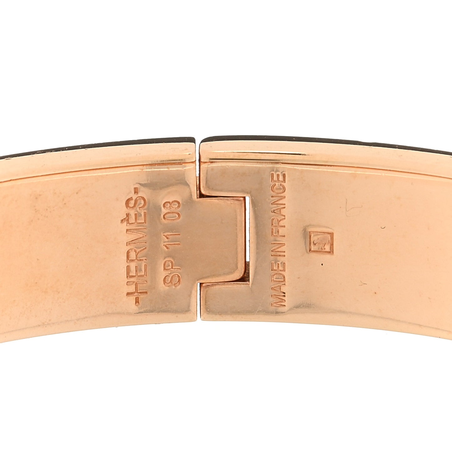 Enamel Narrow Clic Clac H Bracelet GM Marron Glace
