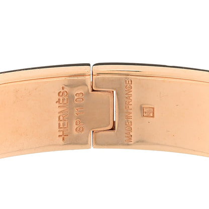 Hermes Enamel Narrow Clic Clac H Bracelet GM Marron Glace 3 of 3