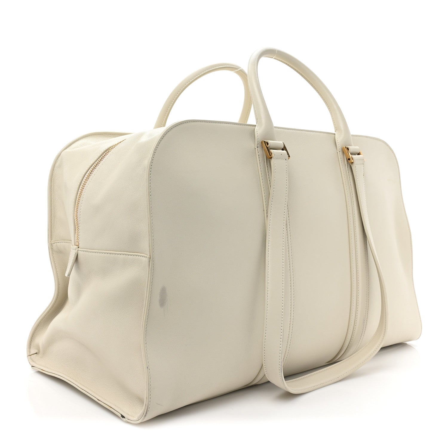 Saint Laurent Calfskin Commuter Duffle White 3 of 16