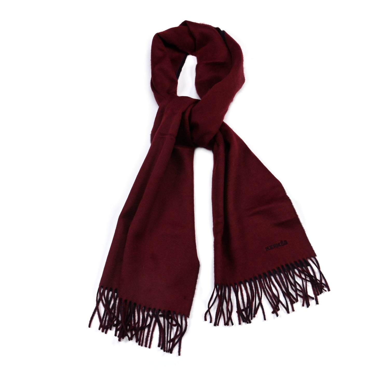 Cashmere Recto Verso Muffler Rouge H Marine