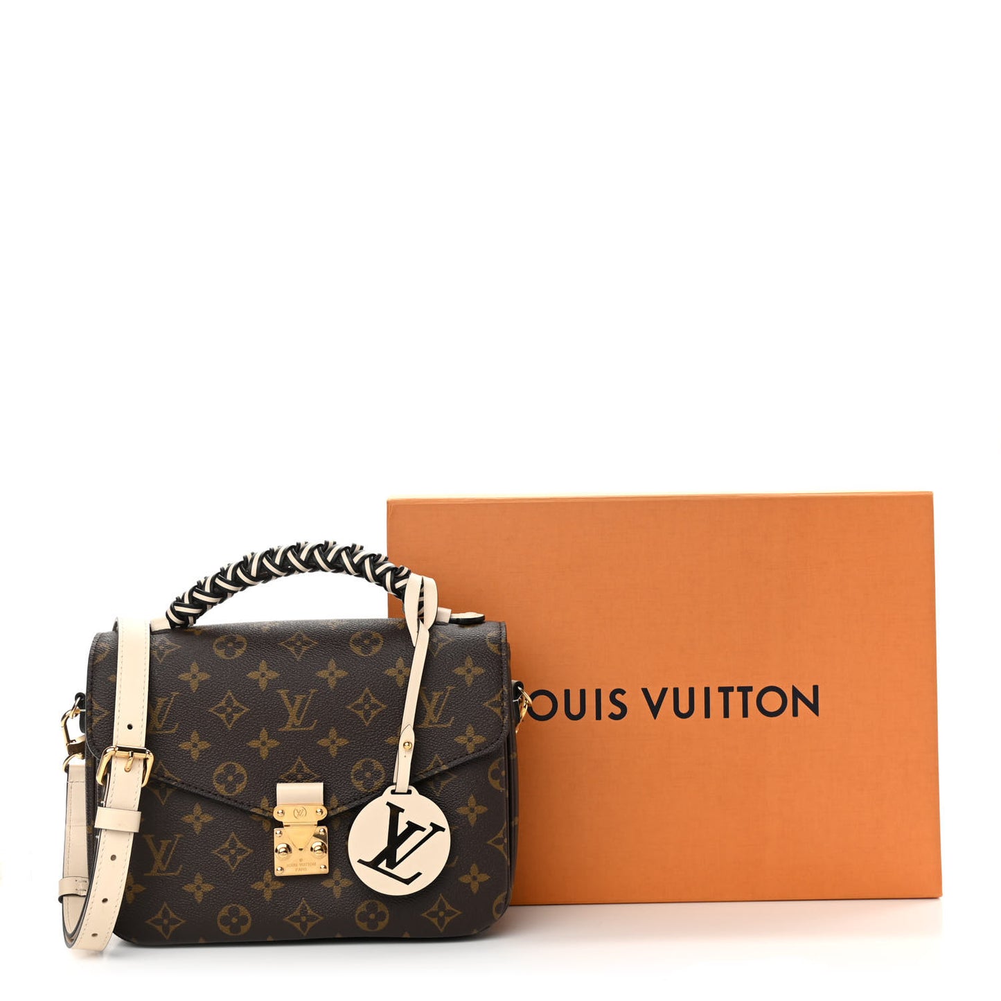 Monogram Braided Pochette Metis Creme Beige