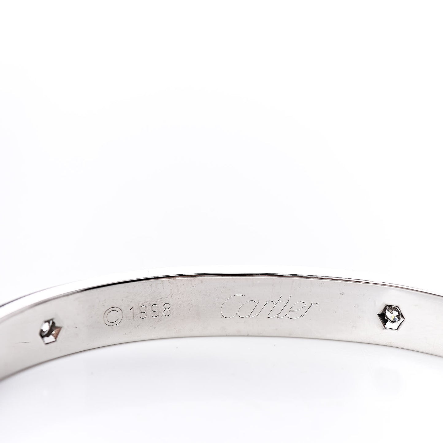 18K White Gold 6 Diamond LOVE Bracelet 19