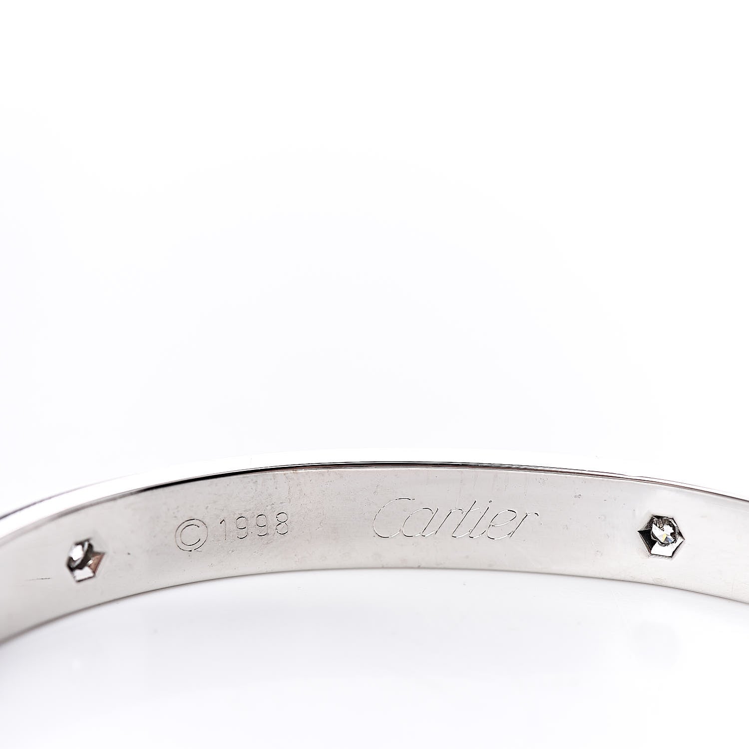 Cartier 18K White Gold 6 Diamond LOVE Bracelet 19 5 of 6