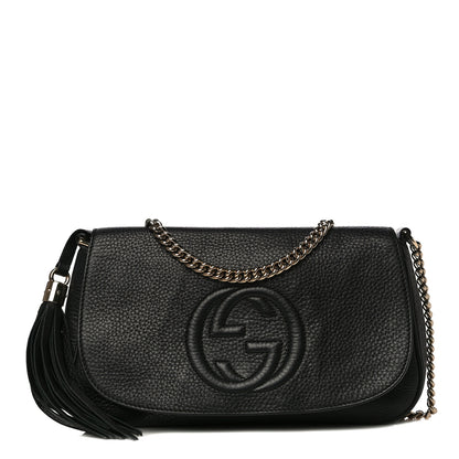 Gucci Pebbled Calfskin Medium Soho Flap Crossbody Black 1 of 21