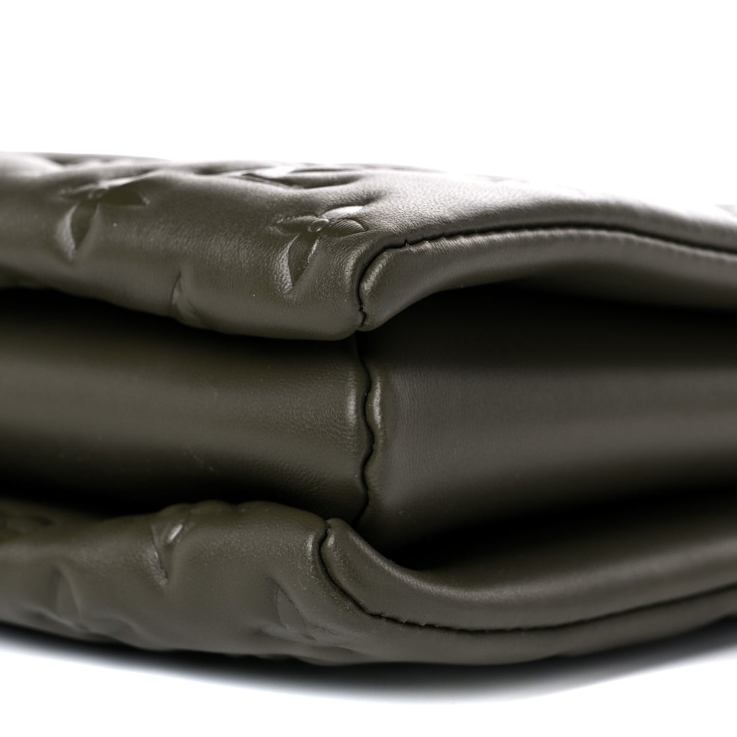 Lambskin Embossed Monogram Coussin MM Khaki