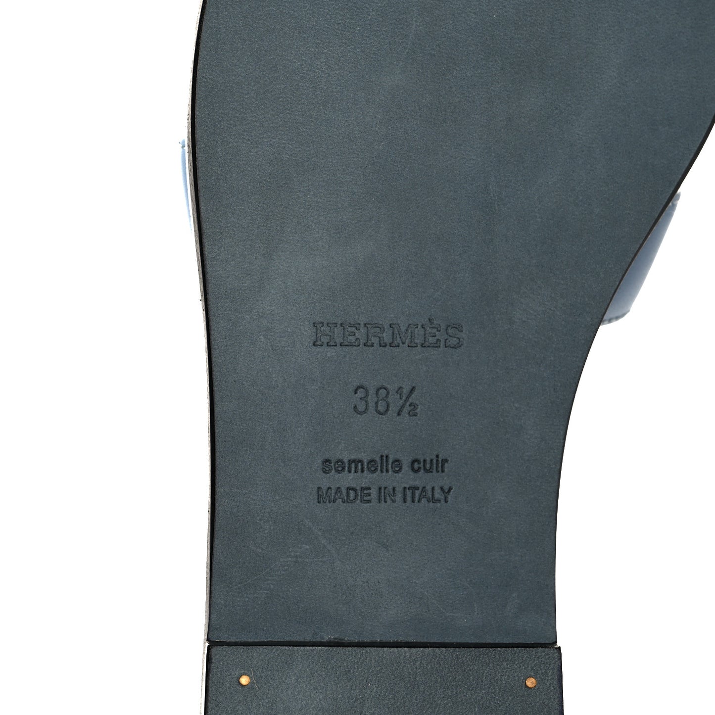 Box Calfskin Oran Sandals 38.5 Light Bleu