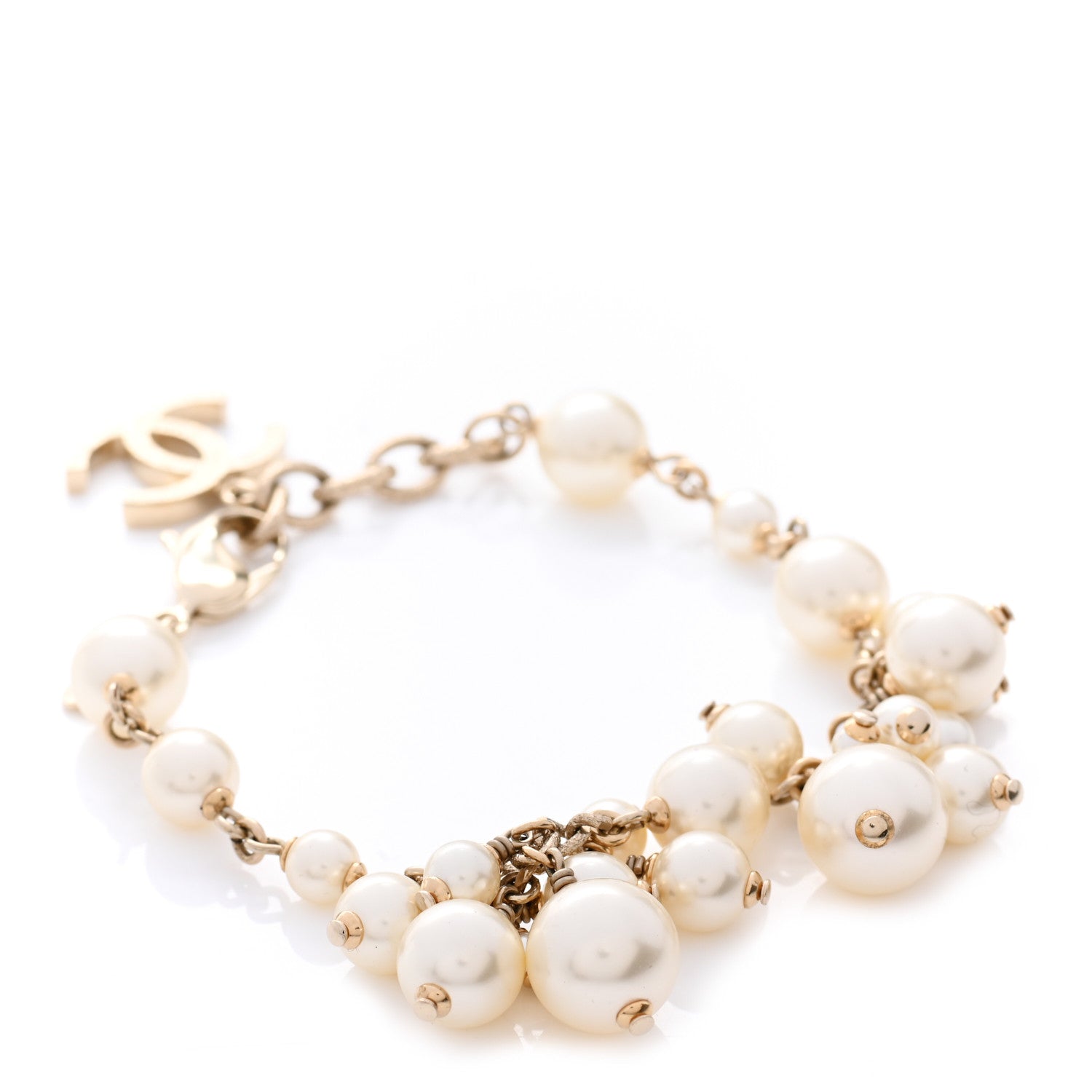 Chanel Pearl CC Dangling Bracelet Gold 1 of 8