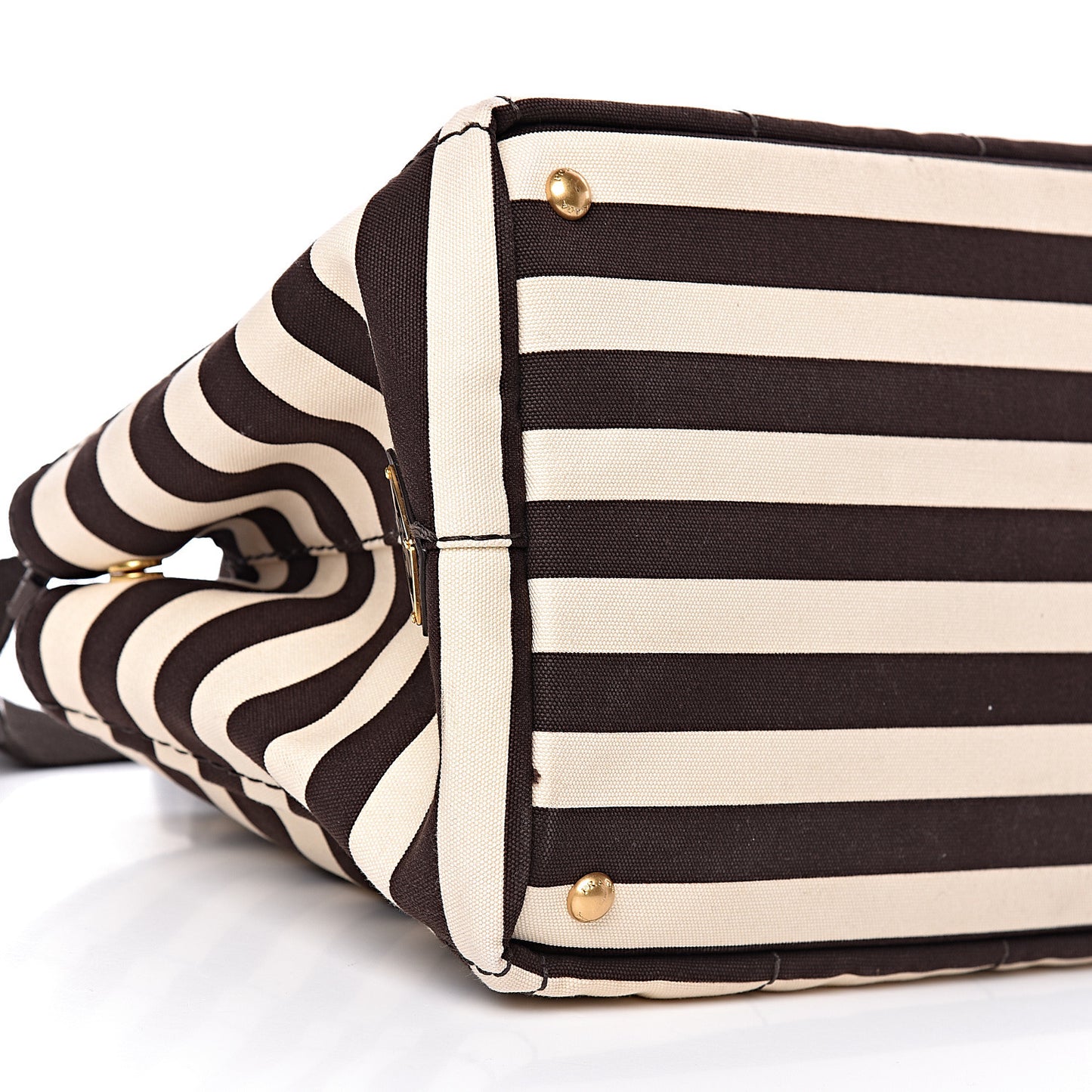 Canapa Striped Logo Tote Tabacco