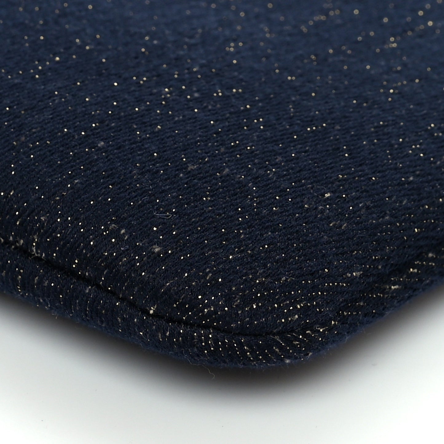 Lurex Canvas Medium Deauville Cosmetic Pouch Navy Blue Gold