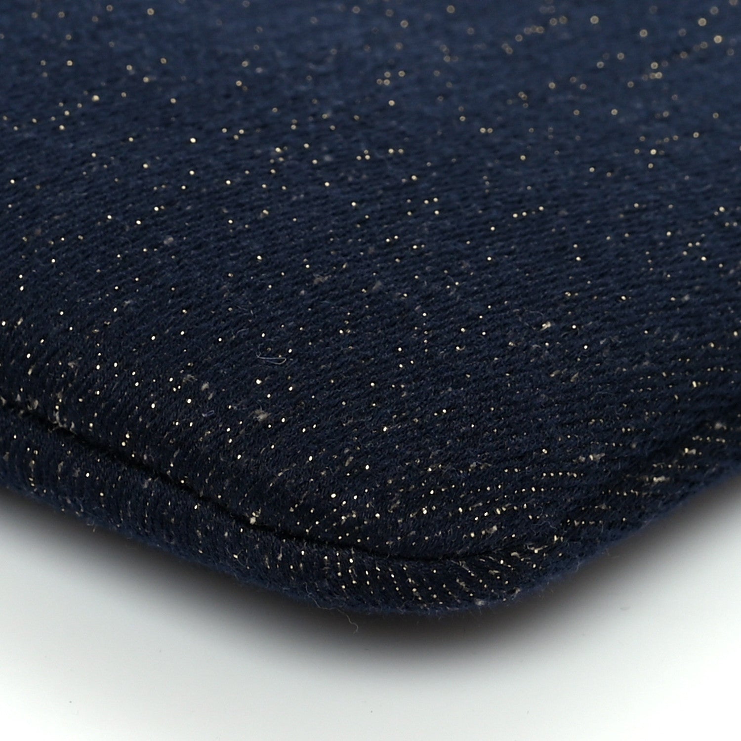 Chanel Lurex Canvas Medium Deauville Cosmetic Pouch Navy Blue Gold 10 of 11