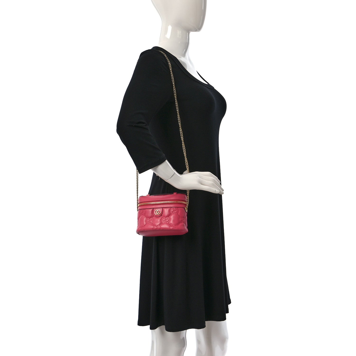 Gucci Calfskin GG Matelasse Mini Top Handle Bag Rhodamine Pink 2 of 9