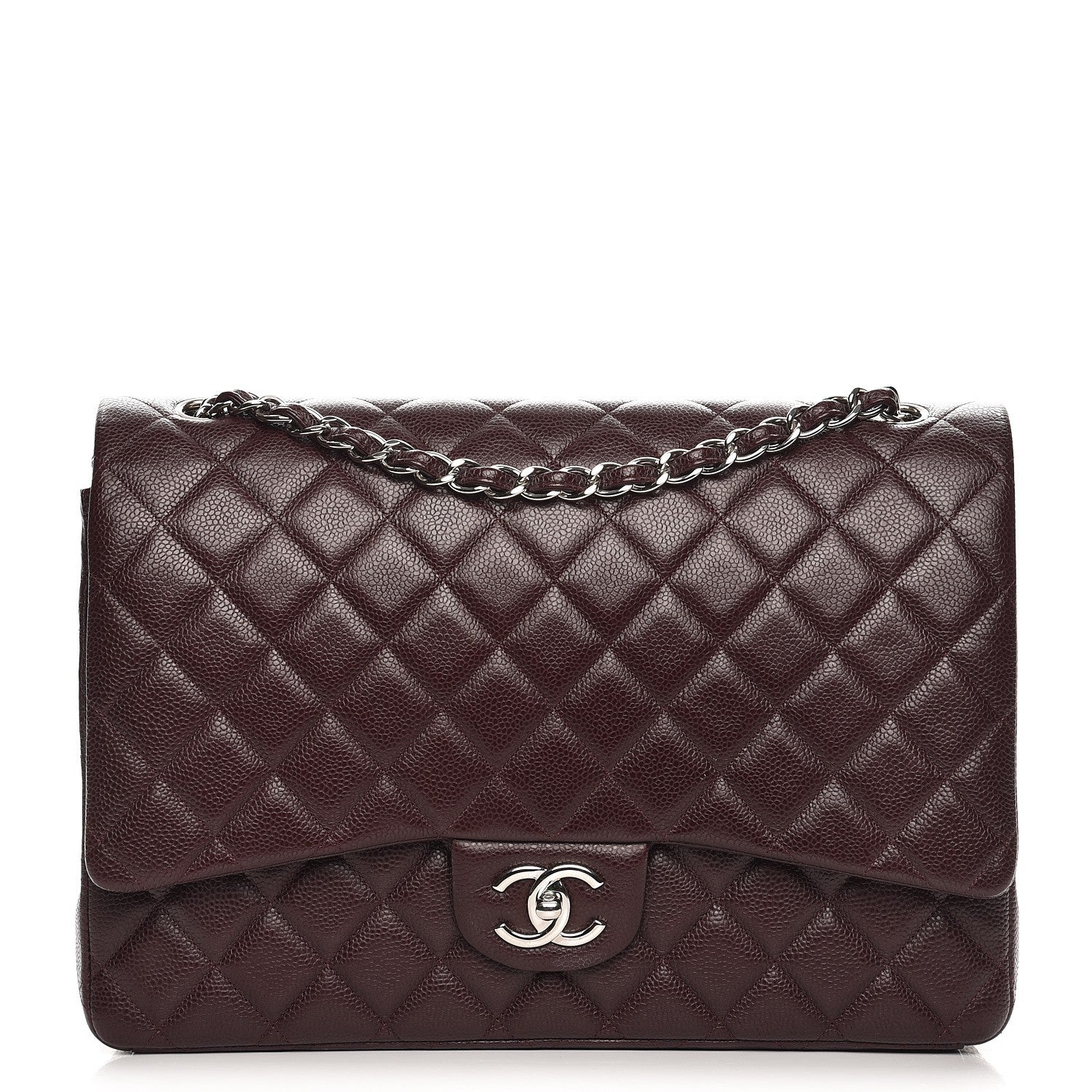 Chanel Caviar Quilted Maxi Double Flap Dark Purple 1 of 9