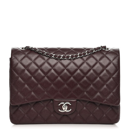 Chanel Caviar Quilted Maxi Double Flap Dark Purple 1 of 9