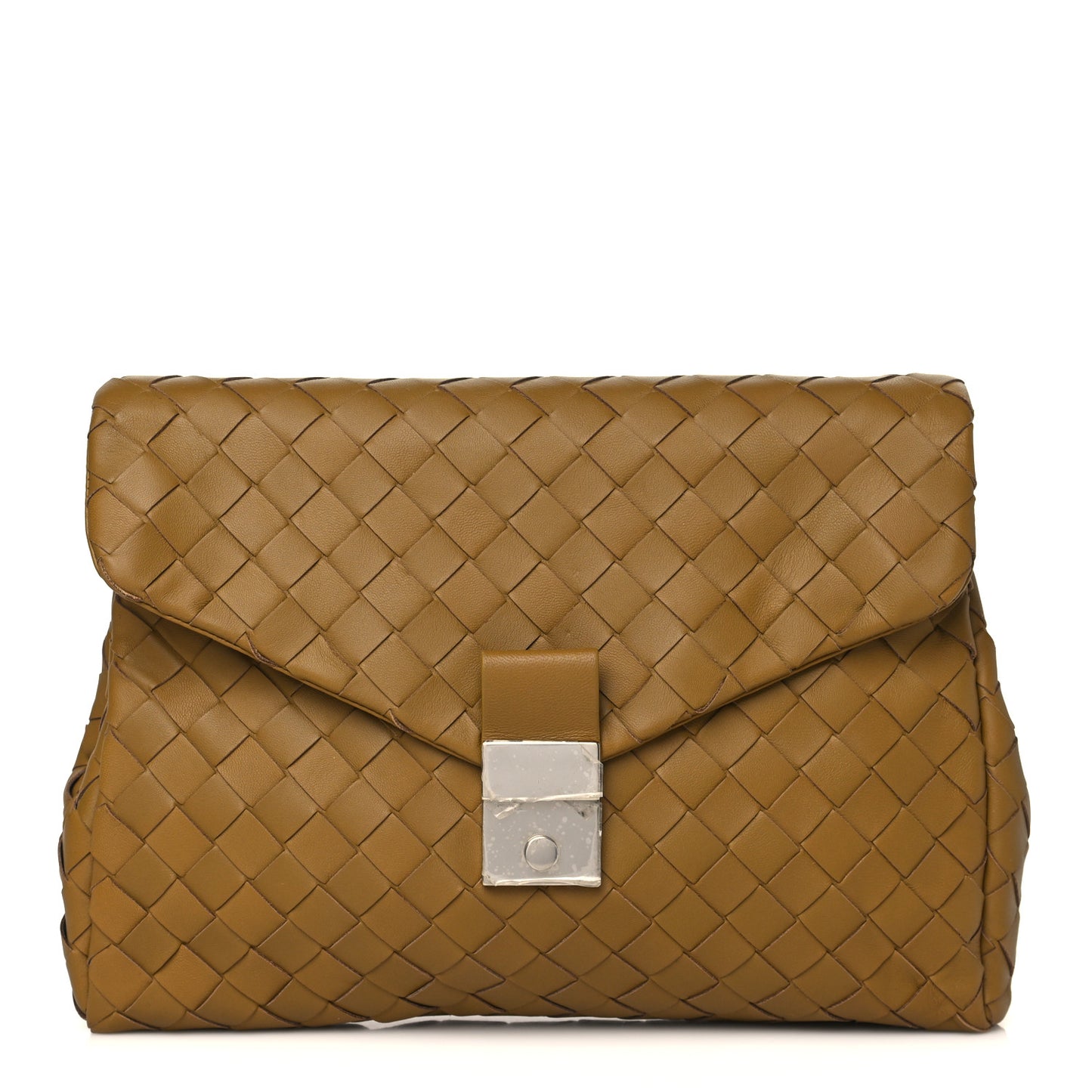 Nappa Intrecciato Portfolio Clutch Mustard