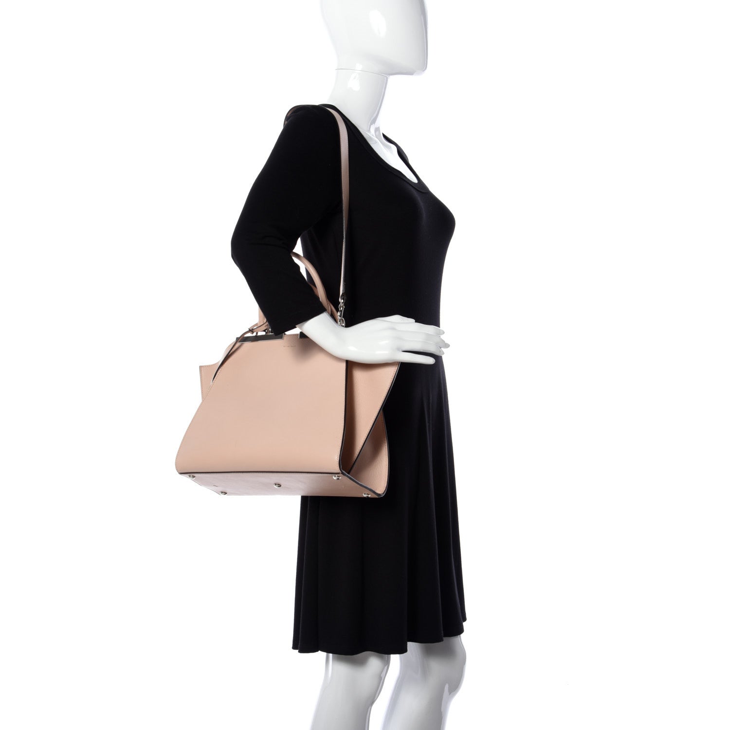 Fendi Vitello Dolce Shiny Nappa Petite 3Jours Tote Beige Chantilly 2 of 10