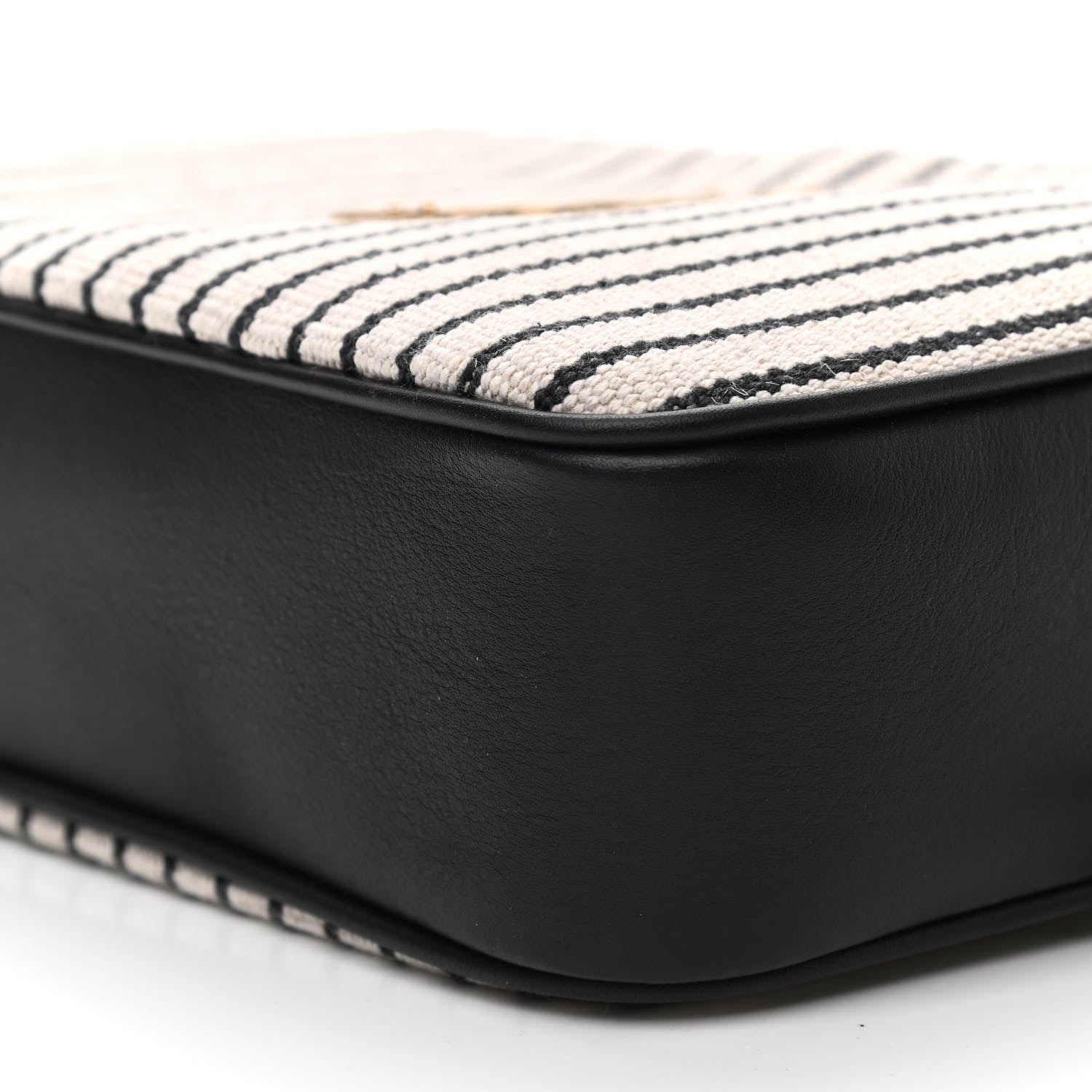 Saint Laurent Canvas Calfskin Monogram Lou Camera Bag Black Grey Cream 9 of 10