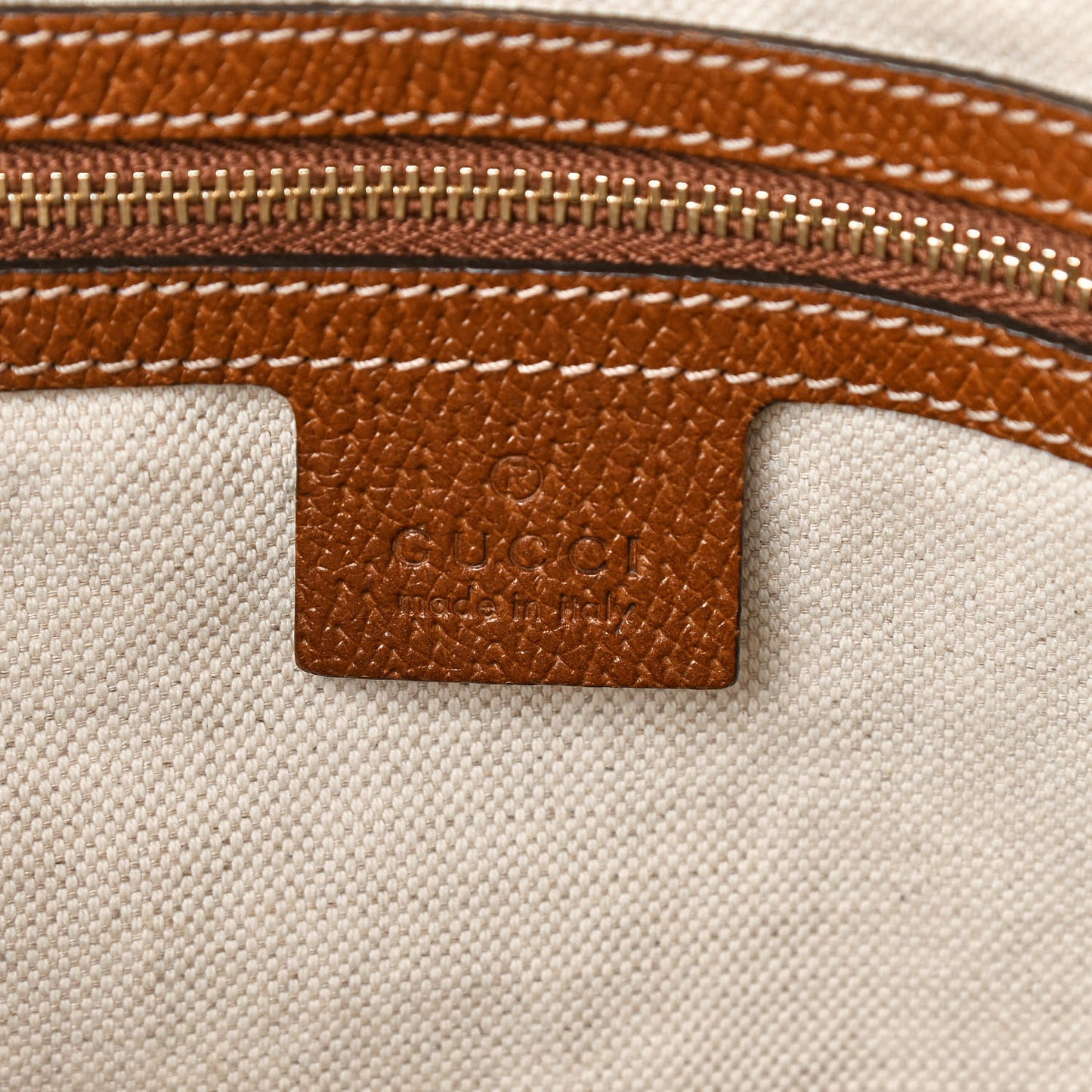 Monogram Large Bree Foldover Tote Beige Tabacco
