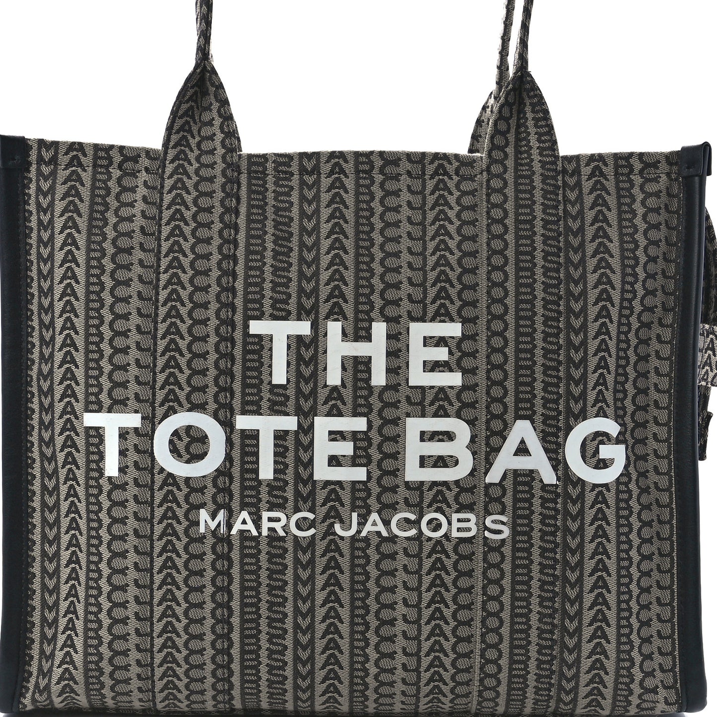 Cotton Jacquard Monogram Large The Traveler Tote Bag Beige Multicolor