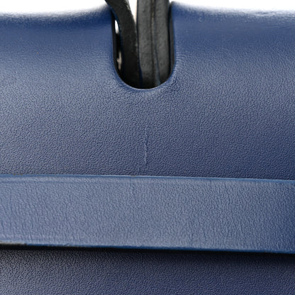 Hermes Military Toile Vache Hunter Herbag Zip 31 PM Black Bleu Saphir 12 of 14