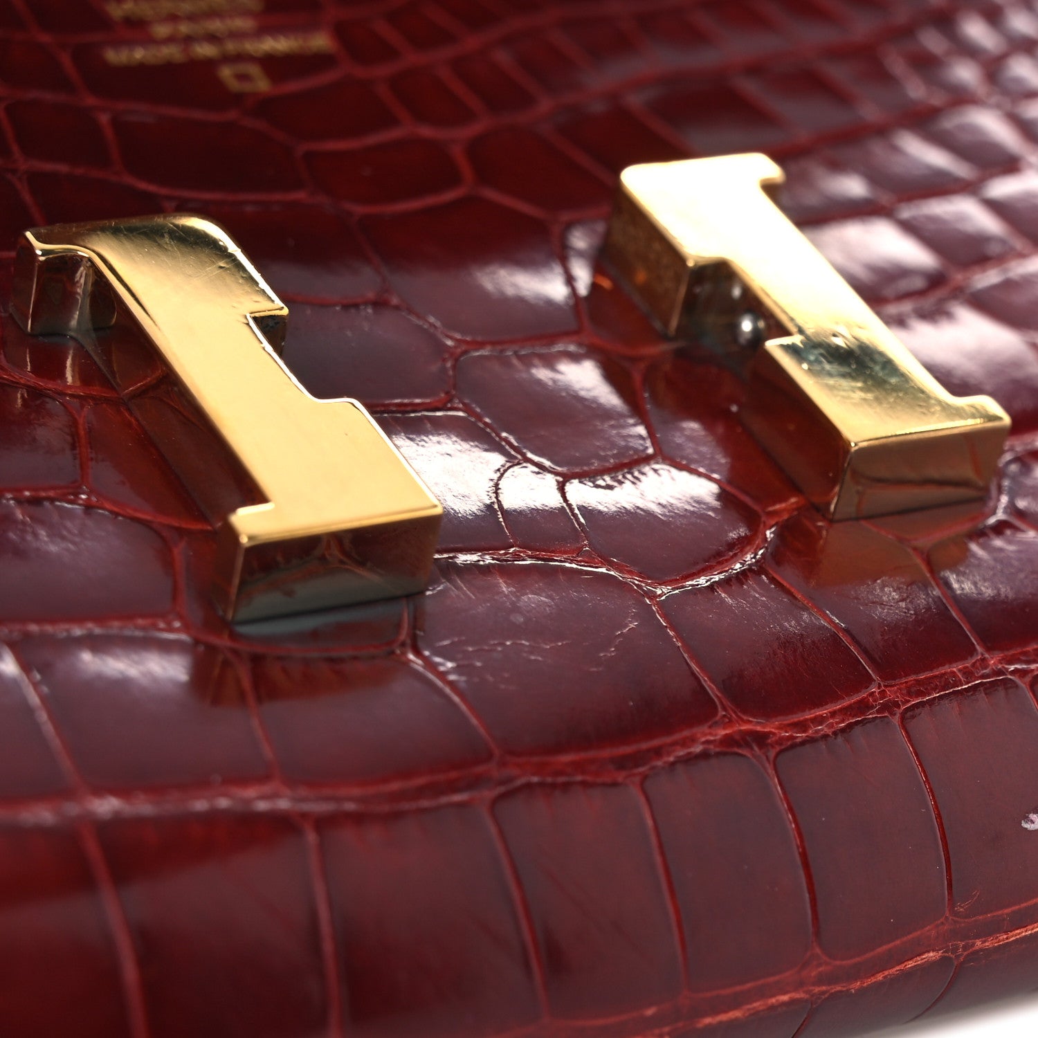 Hermes Shiny Alligator Constance Long Wallet Rouge Vif 9 of 10