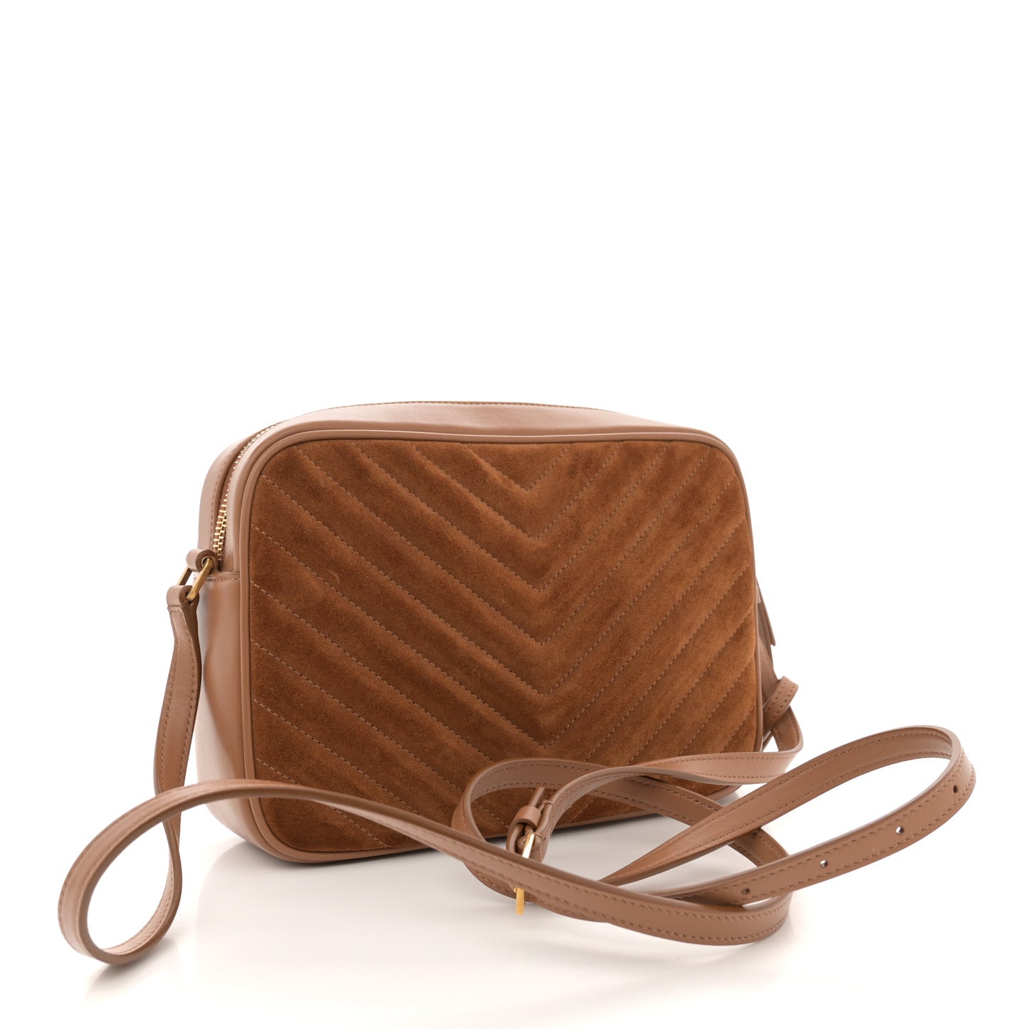 Suede Matelasse Monogram Lou Camera Bag Cinnamon