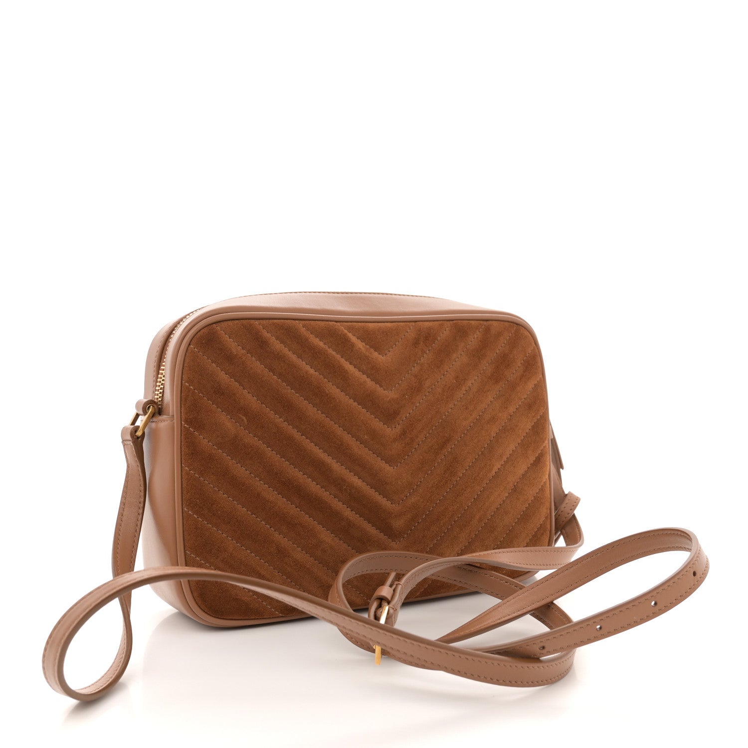 Saint Laurent Suede Matelasse Monogram Lou Camera Bag Cinnamon 3 of 10